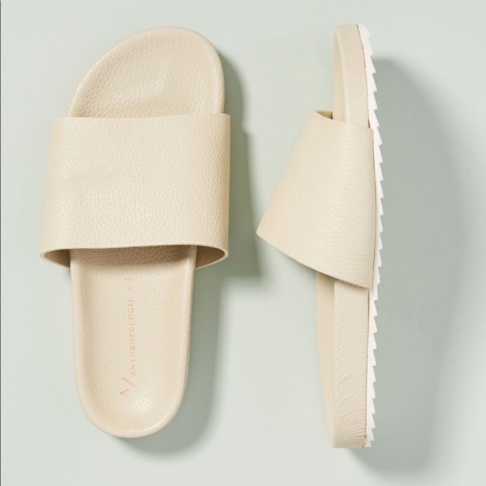 NEW Anthropologie Kimbra slides in cream size 40